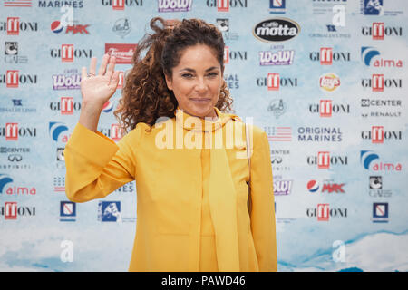 L'Italie. Le 25 juillet, 2018. Giffoni Film Festival 2018, 48e édition. Photocall par l'actrice italienne Simona Cavallari Giffoni (Italie, 25, juillet 2018) : Crédit Photo Agency indépendante/Alamy Live News Banque D'Images