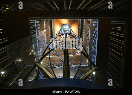 Prague, République tchèque. 14 juillet, 2018. Une vue de l'ascenseur dans la vieille tour de l'horloge à Prague, République tchèque. Crédit : Leigh Taylor/ZUMA/Alamy Fil Live News Banque D'Images