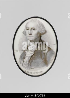 George Washington. Dimensions : 4 1/4 x 3 1/8 in. (10,8 x 7,9 cm). Date : 1776-83. Musée : Metropolitan Museum of Art, New York, USA. Banque D'Images