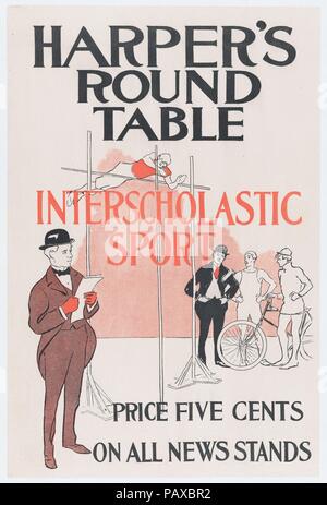 Harper : Table ronde, sport interscolaire. Artiste : Anonyme, américain, 19e siècle. Fiche Technique : Dimensions : 16 × 10 1/8 9/16 in. (41 × 26,8 cm). Date : fin du xixe siècle. Musée : Metropolitan Museum of Art, New York, USA. Banque D'Images