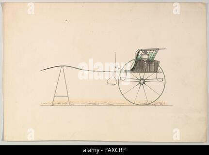 Conception pour Stanhope Gig. Fiche technique : Dimensions : 6 1/4 x 9 in. (15,9 x 22,9 cm). Date : 1850-74. Brewster et historique de l'entreprise créée en 1810 par James Brewster (1788-1866) à New Haven, Connecticut, Brewster & Company, spécialisée dans la fabrication de voitures fine. Le fondateur a ouvert un showroom de New York, en 1827 au 53-54 rue large, et l'entreprise a prospéré sous des générations de direction de la famille. Nécessité d'extension se déplace autour de la partie basse de Manhattan, avec des changements de nom qui reflète l'évolution de la gestion-James Brewster & Sons a fonctionné à 25 Canal Street, James Brewster Sons au 396 Broadway, et B Banque D'Images