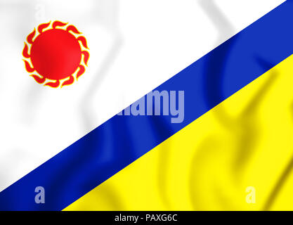 Pavillon 3D d'Elista (Kalmoukie), la Russie. 3D Illustration. Banque D'Images