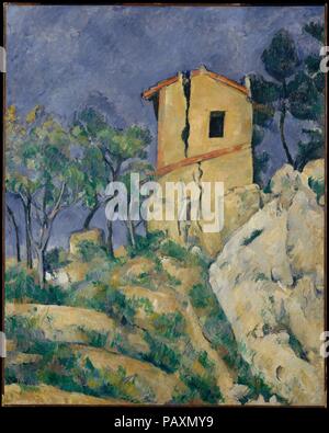 La maison avec les murs lézardés. Artiste : Paul Cézanne (Français, Aix-en-Provence 1839-1906 Aix-en-Provence). Dimensions : 31 1/2 x 25 1/4 in. (80 x 64,1 cm). Date : entre 1892 et 1894. Cézanne peint souvent des sites abandonnés près de son studio à l'extérieur d'Aix, mais il décrit cette maison, avec son sinistre crevasse, qu'une seule fois. Musée : Metropolitan Museum of Art, New York, USA. Banque D'Images