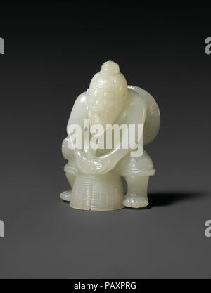 La figure d'un pêcheur. Culture : la Chine. Dimensions : H. 2 5/16 in. (5,8 cm) ; W. 1 9/16 in. (4 cm) ; L. 1 in. (2,5 cm). Date : 18e-19e siècle. Musée : Metropolitan Museum of Art, New York, USA. Banque D'Images