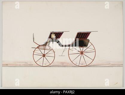 Design pour 4 Phaeton siège, aucun haut (non numéroté). Fiche technique : Dimensions : 6 1/16 x 8 7/16 in. (15,4 x 21,4 cm). Fabricant : Brewster & Co. (américain, New York). Date : 1950-1970. Brewster et historique de l'entreprise créée en 1810 par James Brewster (1788-1866) à New Haven, Connecticut, Brewster & Company, spécialisée dans la fabrication de voitures fine. Le fondateur a ouvert un showroom de New York, en 1827 au 53-54 rue large, et l'entreprise a prospéré sous des générations de direction de la famille. Nécessité d'extension se déplace autour de la partie basse de Manhattan, avec des changements de nom qui reflète l'évolution de la gestion-James Brews Banque D'Images