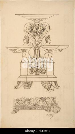 Conception pour un candélabre. Artiste : Anonymous, le français, 19e siècle. Fiche technique : Dimensions : 10 3/4 x 6 1/8 in. (27,3 x 15,6 cm). Date : du 19e siècle. Musée : Metropolitan Museum of Art, New York, USA. Banque D'Images