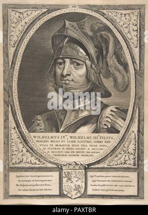 Guillaume IV de la série de chefs et de Comtesses, Zélande, Hollande et West-Frisia. Artiste : gravure de Cornelis Visscher (Néerlandais, Haarlem ( ?) 1629-1658 Amsterdam). Artiste et éditeur : Pieter Soutman (Néerlandais, ca. 1580-1657). Auteur : Écrit par Petrus Scriverius. Fiche technique : Dimensions : 20 x 15 7/16 1/16 in. (51,9 x 38,2 cm) plaque : 15 7/8 x 11 11/16 po. (40,4 x 29,7 cm). Series/portefeuille : Comtes et comtesses de la Hollande, la Zélande, et West-Frisia. Date : 1650. Musée : Metropolitan Museum of Art, New York, USA. Banque D'Images