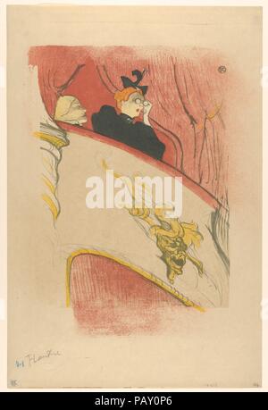 La boîte avec le masque doré. Artiste : Henri de Toulouse-Lautrec (Français, Albi 1864-1901 Saint-André-du-Bois). Image : 14 Dimensions : 10 1/4 x 9/16 in. (37 x 26 cm) : Feuille 19 x 12 11/16 13/16 in. (50 x 32,5 cm). Imprimante : Edward Ancourt (Français, 19e siècle) ; H. Stern. Editeur : Edouard Kleinmann (français, actif 19e siècle). Date : 1893. Cette lithographie a été conçu pour décorer l'affiche pour Marcel Luguet's 'Le Missionnaire' au Théâtre libre. Aussi connu sous le nom de l'oeuvre : EL PALCO DE 'Missionnaire'. Musée : Metropolitan Museum of Art, New York, USA. Banque D'Images