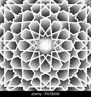 Motif de points.vecteur ornement islamique , persian motiff . Ramadan 3d éléments de modèle ronde islamique . Ornement symbole circulaire géométrique arabe vecteur . Illustration de Vecteur