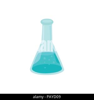 Fiole à la main isolé sur fond blanc. Bécher en verre vector illustration. Illustration de Vecteur