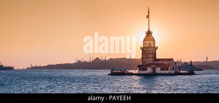 Tour ou Kiz Kulesi Istanbul, Turquie Banque D'Images