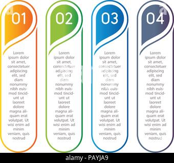 Les mesures verticales, infographie éléments. Aperçu du menu coloré pour l'interface de l'app. Nombre d'options. Web design de boutons éléments. L'infographie 1. 2. 3. L'étape d'icônes. Illustration de Vecteur