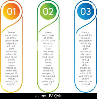 Les mesures verticales, infographie éléments. Aperçu du menu coloré pour l'interface de l'app. Nombre d'options. Web design de boutons éléments. L'infographie 1. 2. 3. L'étape d'icônes. Illustration de Vecteur