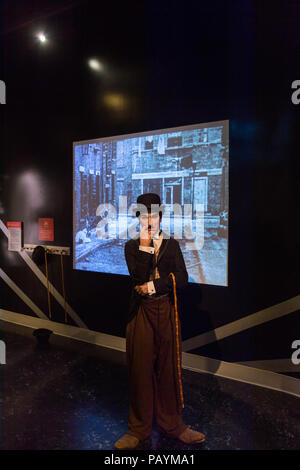 LOS ANGELES, USA - Sep 28, 2015 : Charlie Chaplin dans Madame Tussauds Hollywood Wax Museum. Marie Tussaud est né comme Marie Grosholtz en 1761 Banque D'Images