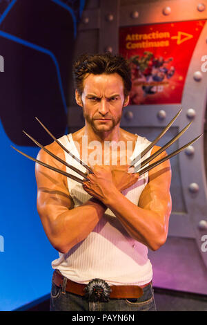 LOS ANGELES, USA - Sep 28, 2015 : Hugh Jackman en Wolverine dans le Madame Tussauds Hollywood Wax Museum. Marie Tussaud est né comme Marie Grosholtz en 1 Banque D'Images