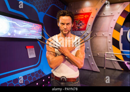 LOS ANGELES, USA - Sep 28, 2015 : Hugh Jackman en Wolverine dans le Madame Tussauds Hollywood Wax Museum. Marie Tussaud est né comme Marie Grosholtz en 1 Banque D'Images