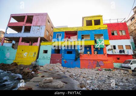 Arts et graffitis sur les murs d'Ouzville Banque D'Images