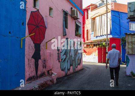 Arts et graffitis sur les murs d'Ouzville Banque D'Images