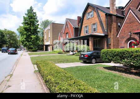 Pittsburgh, Pennsylvanie - ville des États-Unis. Shadyside district quartier résidentiel. Banque D'Images