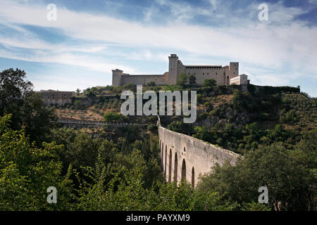 Lbornoz forteresse. Spoleto. L'Ombrie. - Italie Banque D'Images