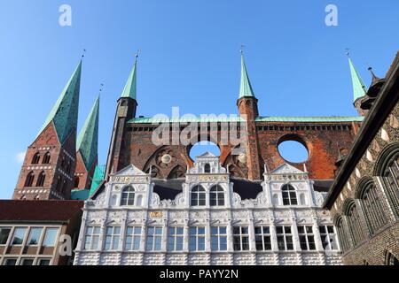 Dans la région de Lubeck, Allemagne. Ville hanséatique. L'hôtel de ville. Banque D'Images