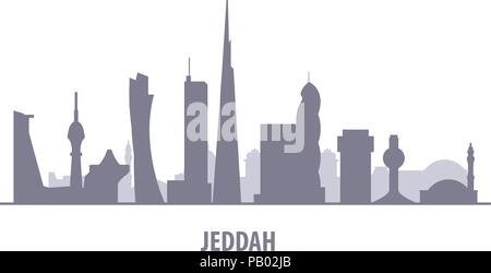 La ville de Jeddah skyline - Djedda landmarks and cityscape Illustration de Vecteur