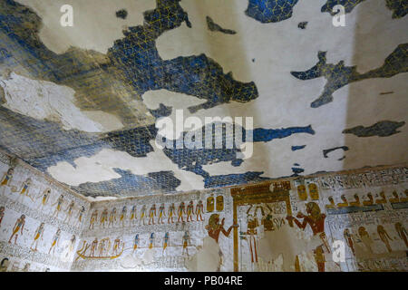 L'intérieur de la tombe d'Merneftah ou Merenptah (KV8) dans la Vallée des Rois, Thèbes, Luxor, Egypte, Afrique du Sud Banque D'Images