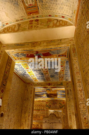 L'intérieur de la tombe de Ramsès iv ou Ramsès IV (KV2) dans la Vallée des Rois, Thèbes, Luxor, Egypte, Afrique du Sud Banque D'Images