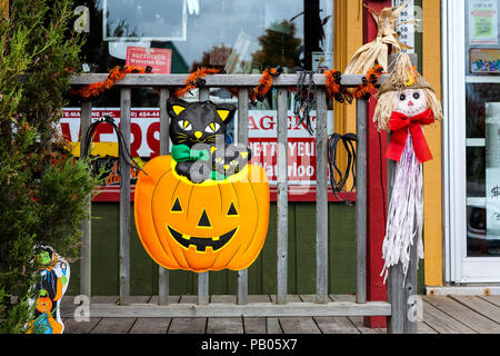 Décorations d'Halloween en Estrie, Québec, Canada. Bonscours village. Banque D'Images