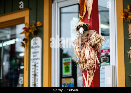 Décorations d'Halloween en Estrie, Québec, Canada. Bonscours village. Banque D'Images