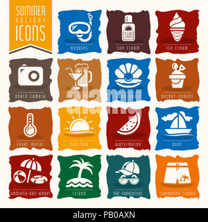 Summer icon set Banque D'Images