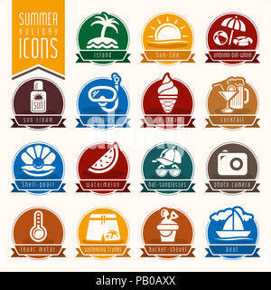 Summer icon set Banque D'Images