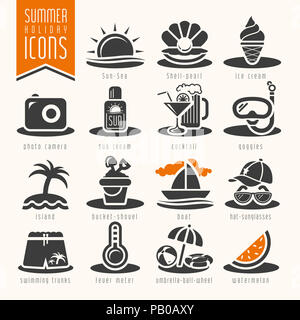 Summer icon set Banque D'Images