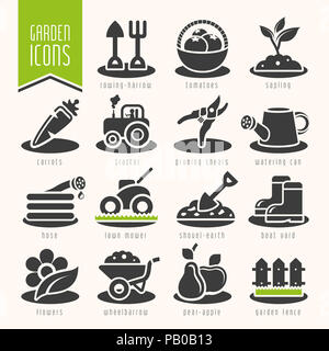 Jardin - farm icon set Banque D'Images