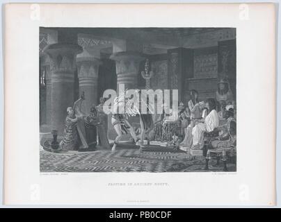 Passe-temps dans l'Égypte ancienne. Artiste : D'après Sir Lawrence Alma-Tadema (British (né aux Pays-Bas), station Dronrijp 1836-1912) ; Wiesbaden Charles William Sharpe (1818-1899) britannique, à Birmingham. Dimensions : Image : 6 11/16 x 9 1/8 in. (17 × 23,2 cm) Feuille : 9 3/8 × 12 5/8 in. (23,8 × 32 cm). Editeur : Gebbie et Barrie, à Philadelphie. Date : ca. 1876. Basé sur une peinture de 1877 (Opus CLXXXI), cette impression a été commandé par Pilgeram & L., H. Lefèvre, Londres et expose à la Grosvenor Gallery de Londres en 1878 (no. 27) avec 'Sculpture' dans la Rome antique (no. 28). L'impression a été d'abord publié en Banque D'Images