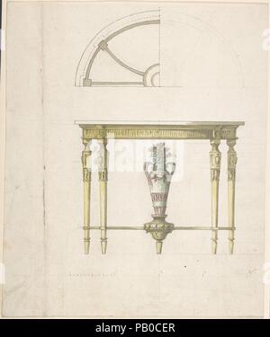 Conception pour une table console. Artiste : Style de Robert Adam (British, Kirkcaldy, Ecosse 1728-1792 Londres) ; style de James Adam (British, Édimbourg, Écosse 1732-1794 Londres). Fiche technique : Dimensions : 10 3/4 x 8 7/8 in. (27,3 x 22,5 cm). Date : seconde moitié du 18e siècle. Musée : Metropolitan Museum of Art, New York, USA. Banque D'Images