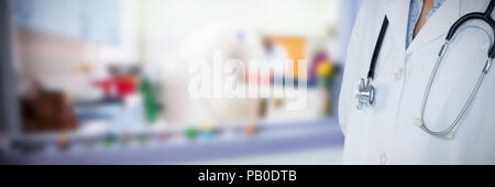 Image composite de doctor writing on clipboard against white background Banque D'Images