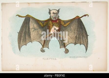 Vampyre, à partir de la bande dessinée Histoire naturelle de la race humaine. Artiste : Louis Henry Stephens (Américain, Philadelphie, Pennsylvanie 1824-1882 Bayonne, New Jersey). Fiche technique : Dimensions : 7 1/16 x 10 13/16 in. (18 x 27,5 cm). Lithographe : Rosenthal (Philadelphie, Pennsylvanie). Editeur : Samuel Robinson (Philadelphie, Pennsylvanie). Date : 1851. Musée : Metropolitan Museum of Art, New York, USA. Banque D'Images