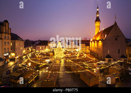 Marché de Noël à Tallinn, Estonie Banque D'Images