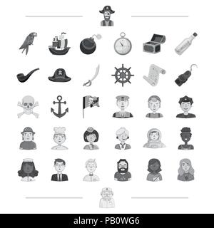 L'astronaute de l'ancre, athlète,bombe,bouteille,cap,constructeur,carte,la poitrine,collection,compas,cuisiner,,médecin,dispatcher,education,financier,pompier,flag helm,crochet,icône,,illustration,journaliste,isolé,logo,infirmière,monochrome,tuyau,perroquet,pirate,policier,profession,couvre-culasse,sabre,voilier,service,marin,set,signer,crâne,symbole,hôtesse de l'enseignant,trésor,voyages,serveur,web,vecteurs vecteur , Illustration de Vecteur