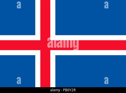 Drapeau de l'Islande. Symbole du souvenir Le jour de l'indépendance, jeu de football, langue, bouton icône. Illustration de Vecteur