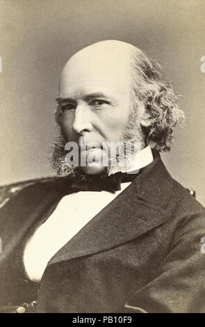 Herbert Spencer (1820-1903), philosophe anglais, sociologue, éminent biologiste et théoricien de la politique libérale classique de l'ère victorienne, Portrait, 1870 Banque D'Images