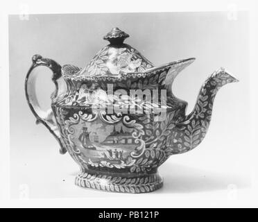 Théière. Culture : British (marché américain). Dimensions : H. 7 1/2 in. (19,1 cm). Date : ca. 1825-ca. 1835. Musée : Metropolitan Museum of Art, New York, USA. Banque D'Images