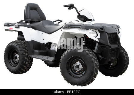 Atv moderne blanc isolé sur fond blanc. Banque D'Images