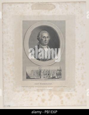Le général Washington. Artiste : Après Charles Willson Peale (Américain, Chester, Maryland 1741-1827 Philadelphie (Pennsylvanie). Dimensions : Plateau : 9 5/8 x 8 in. (24,4 × 20,3 cm) : fiche 8 15/16 × 5 1/2 in. (22,7 × 14 cm). Editeur : Thomas Holloway (britannique, Londres 1748-1827 Coltishall, Norfolk). Sitter : George Washington (Américain, 1732-1799). Date : 21 mai, 1794. Musée : Metropolitan Museum of Art, New York, USA. Banque D'Images