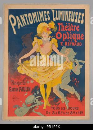 Musée Grévin, pantomimes lumineuses, Théâtre optique de E. Reynaud, musique de Gaston Paulin. Artiste : Jules Chéret (français, Paris 1836-1932 Nice). Fiche Technique : Dimensions : 46 × 7/16 34 5/8 po. (118 × 88 cm). Impression : Imprimerie Chaix (Ateliers Chéret). Date : 1892. Musée : Metropolitan Museum of Art, New York, USA. Banque D'Images