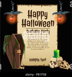 Une affiche sur le thème de l'Halloween de cette année. Vector illustration. Illustration de Vecteur