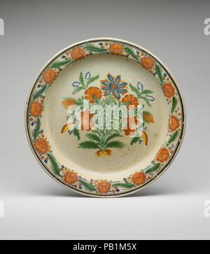 La plaque. Culture : Mexican. Dimensions : diam. 14 5/8 in. (37,1 cm). Date : ca. 1840. Musée : Metropolitan Museum of Art, New York, USA. Banque D'Images
