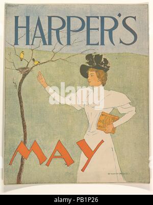 Harper : 15 mai. Artiste : Edward Penfield (Américain, Brooklyn, New York 1866-1925 Beacon, New York). Fiche Technique : Dimensions : 16 x 13 1/8 à 5/16. (41,4 × 33,4 cm) libre : 16 1/8 in. × 13 in. (41 × 33 cm). Editeur : Harper et frères, éditeurs. Date : 1894. Musée : Metropolitan Museum of Art, New York, USA. Banque D'Images