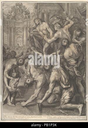 La flagellation, de la Passion du Christ, de la plaque 13. Artiste : Grégoire Huret (Français, Lyon 1606-1670 Paris). Fiche Technique : Dimensions : 19 × 14 1/2 1/16 in. (49,5 × 35,7 cm). Portefeuille/Série : La Passion du Christ. Date : 1664. Musée : Metropolitan Museum of Art, New York, USA. Banque D'Images